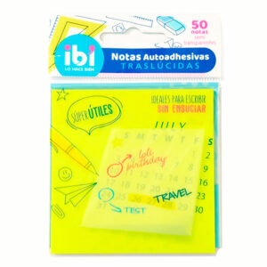 Notas Adhesivas Translúcidas Amarilla x50 (065032)